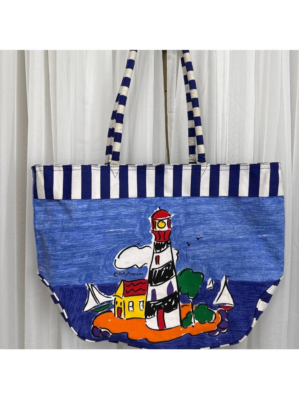 Sally huss lighthouse beach tote